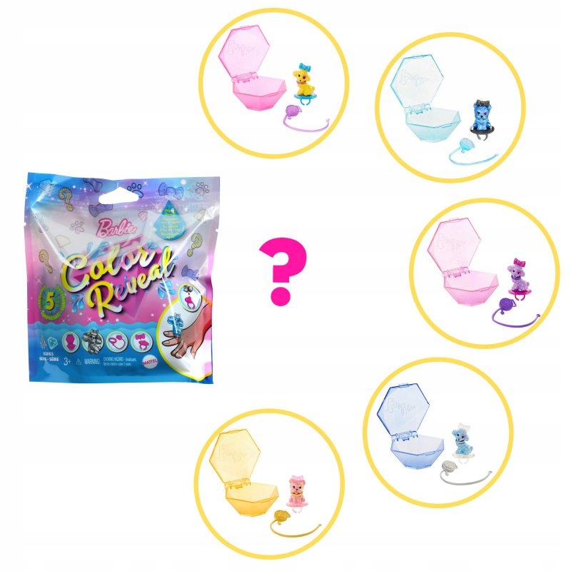 

Barbie Color Reveal Brokatowe Zwierzątka GTT10