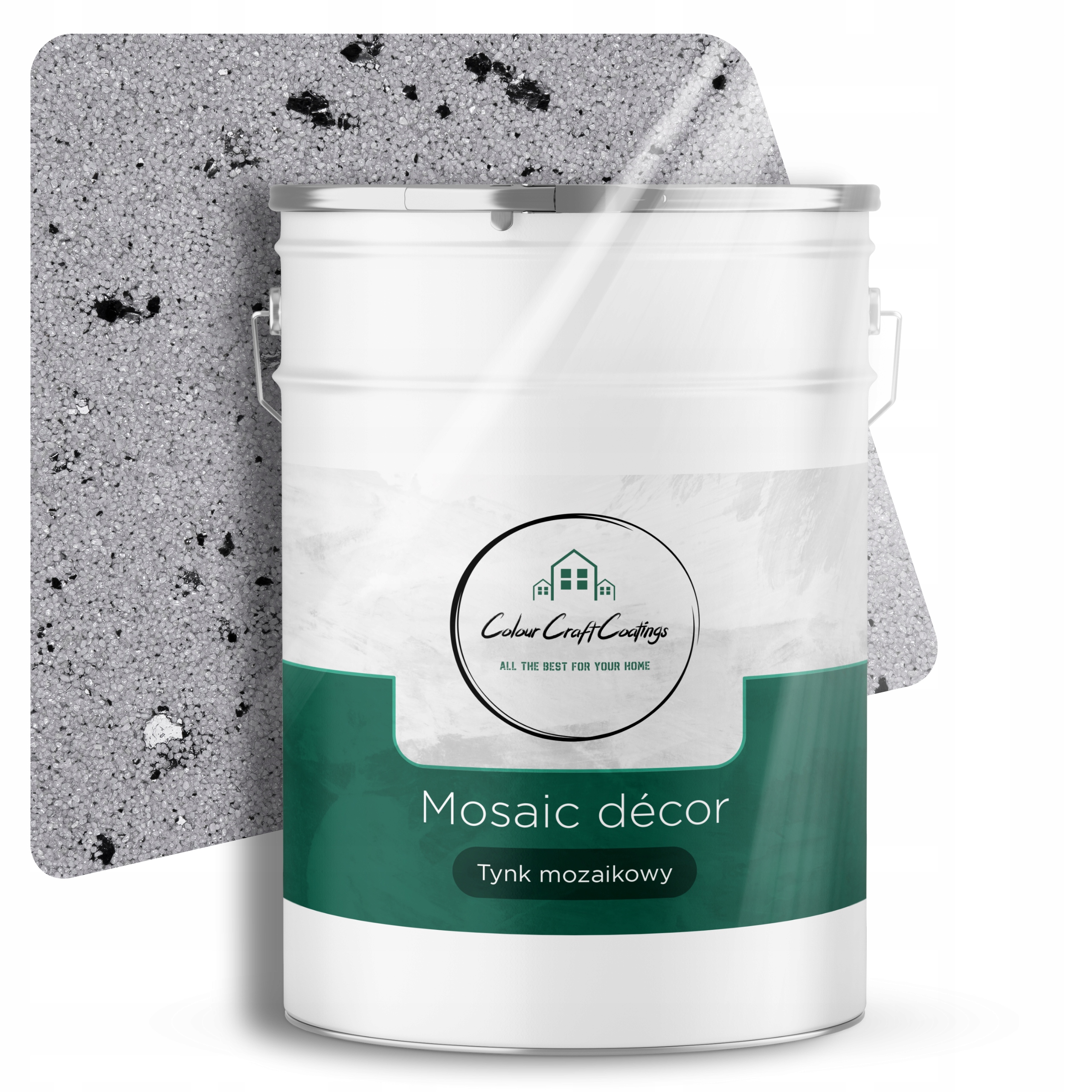 Tynk Mozaikowy Mozaika Żywiczny Dekoracyjny Szary z Czarną Miką M04 25Kg