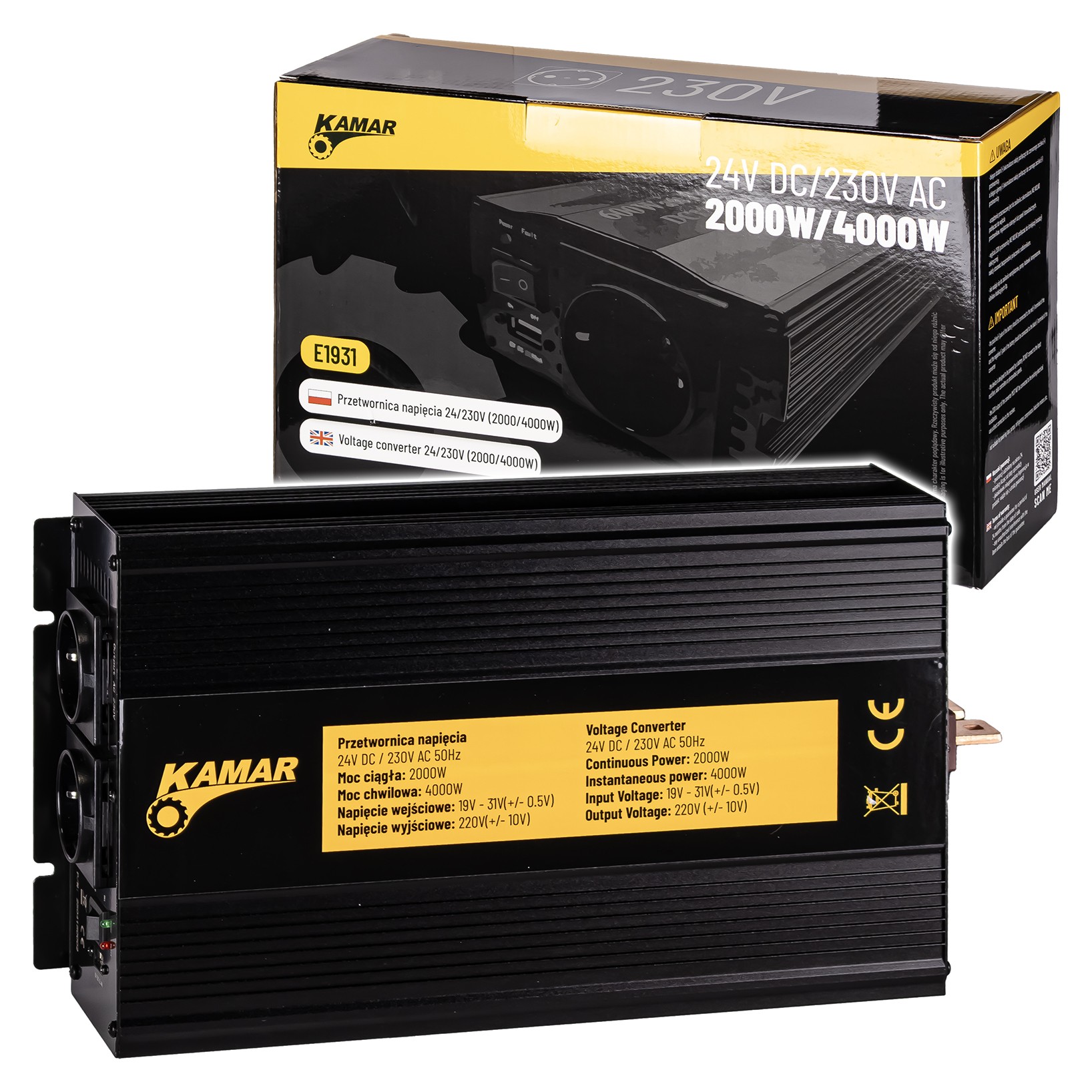 Menič napätia 24/230 V (2000/4000 W)