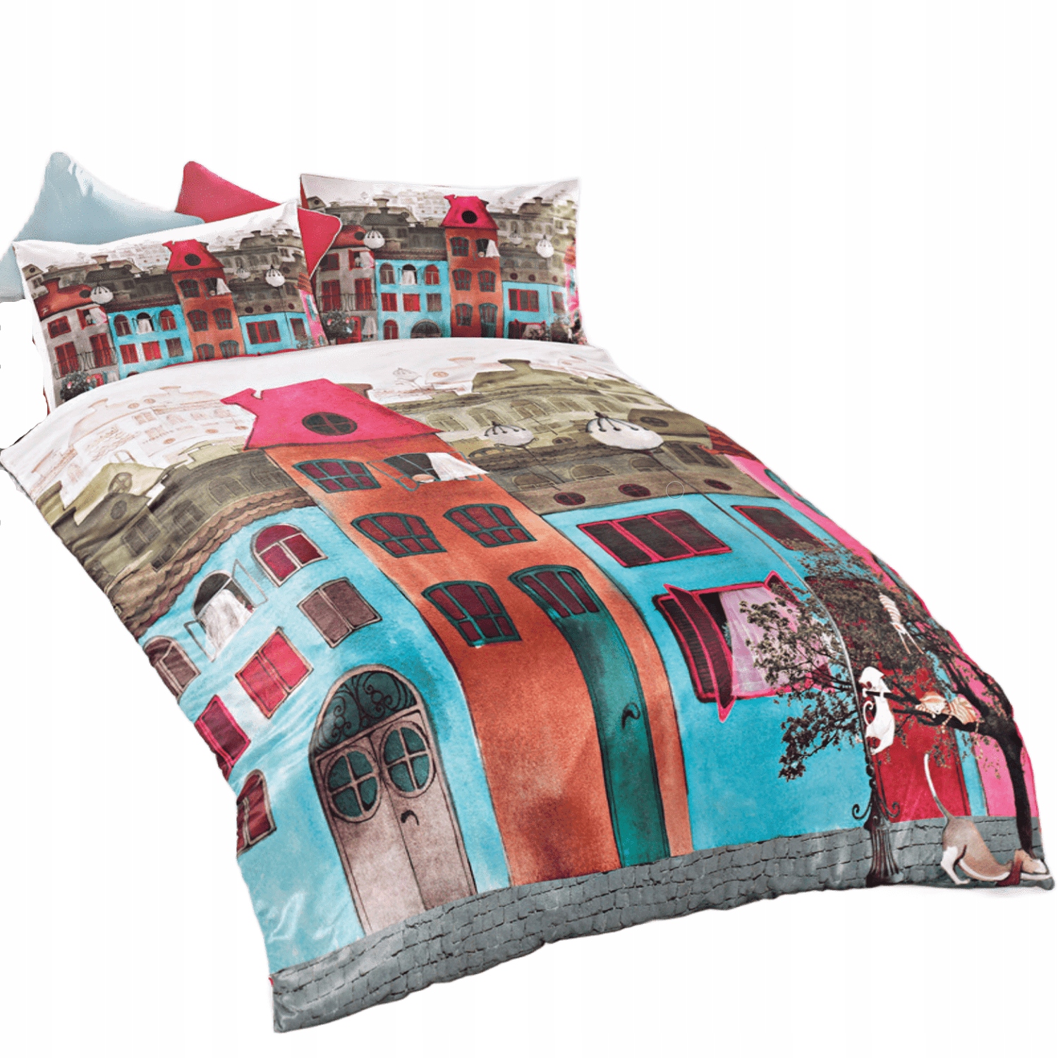 Bavlnené obliečky Colorful Street 160x220(2) 50x70 (2) Issimo Home