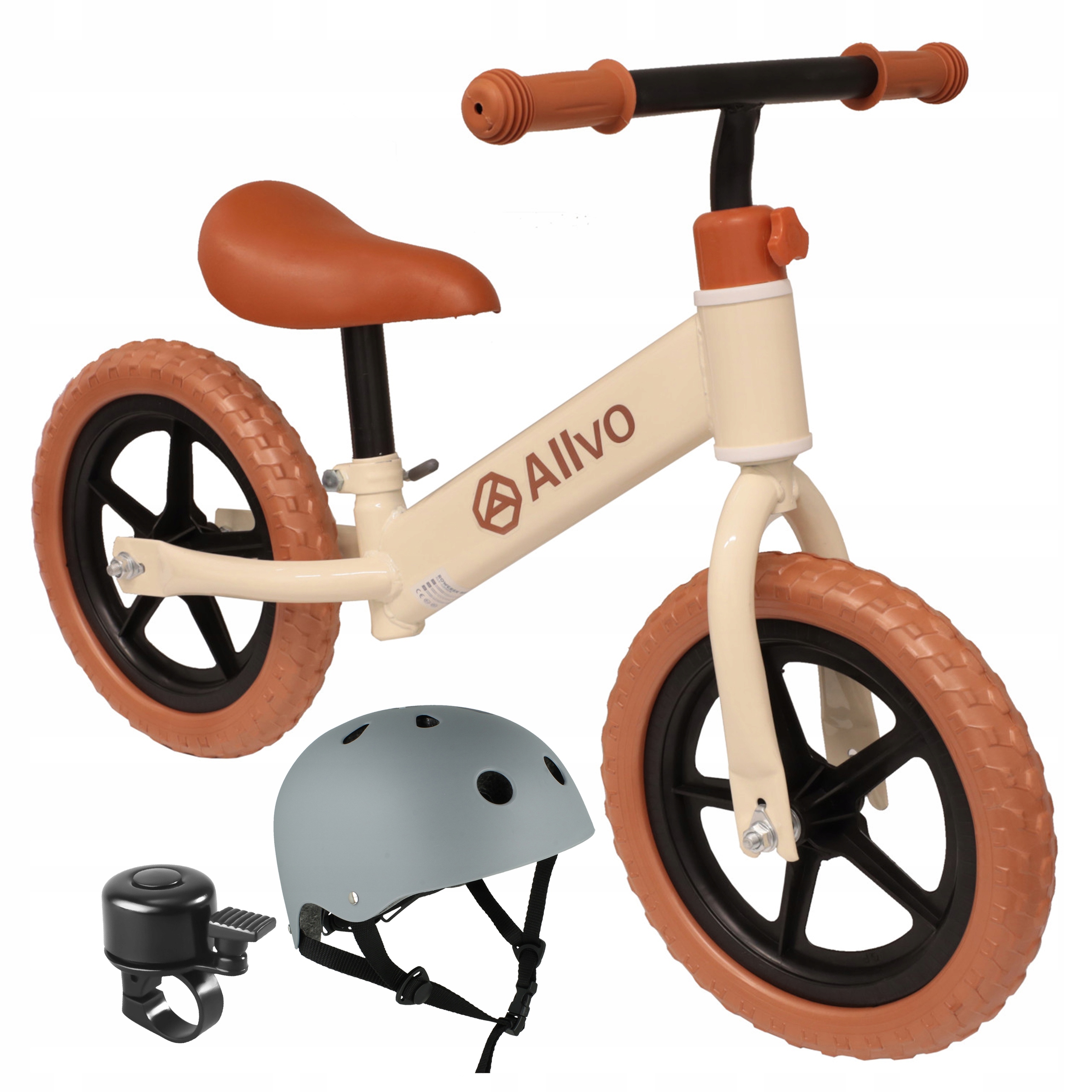 Rowerek Biegowy Dla Dzieci 12 Cali Lekki Regulowany 3W1 Kask Dzwonek 2+