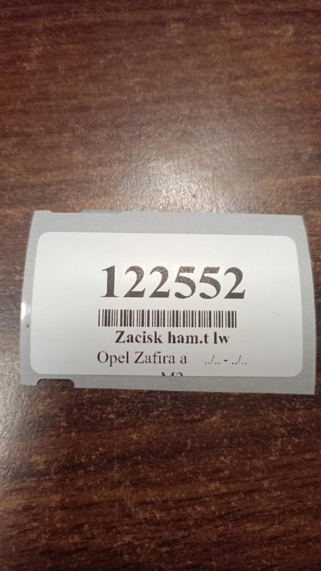 OPEL ZAFIRA A 2.0 DTI caliper brake left rear part