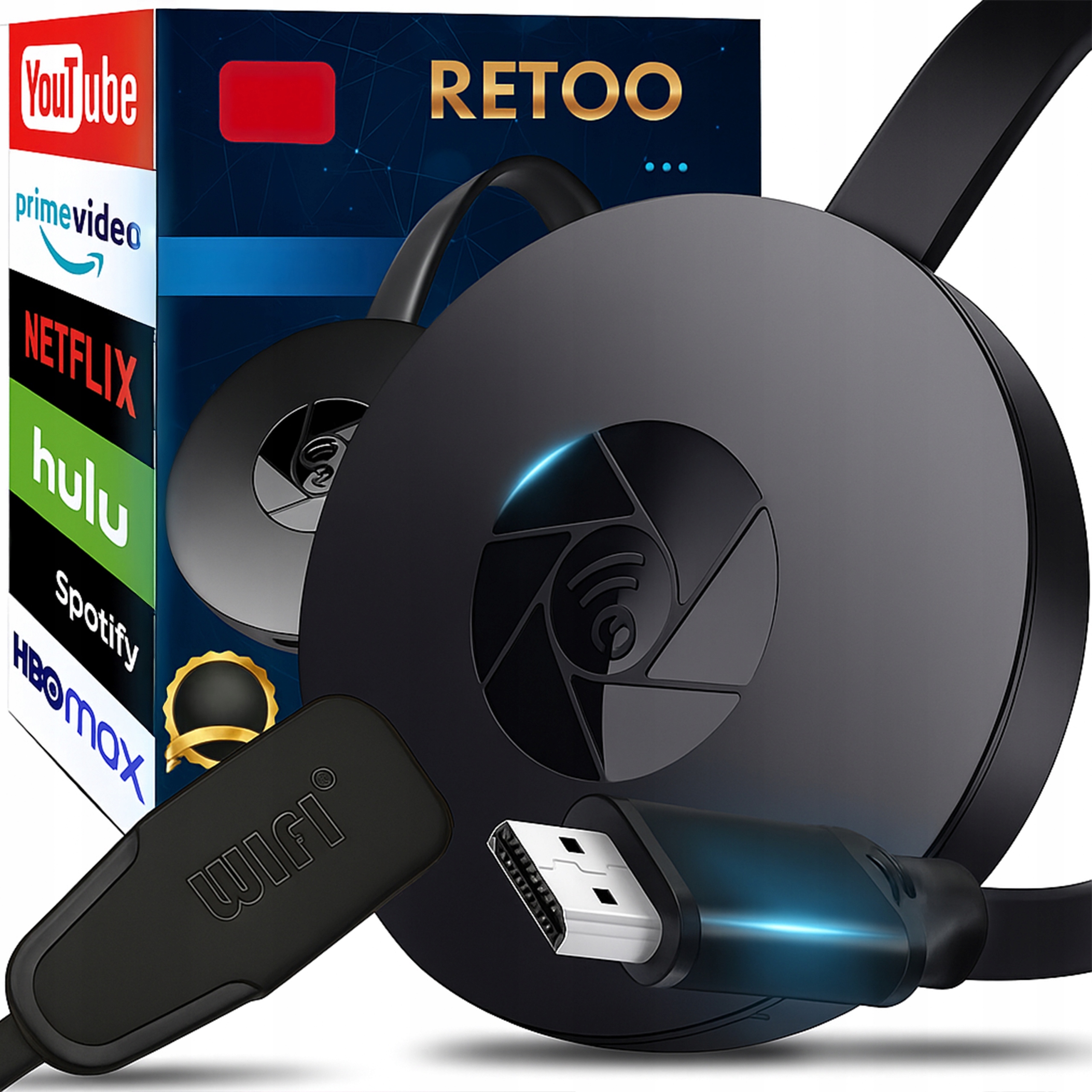 Adapter Wi-Fi RETOO bezprzewodowy HDMI Full HD