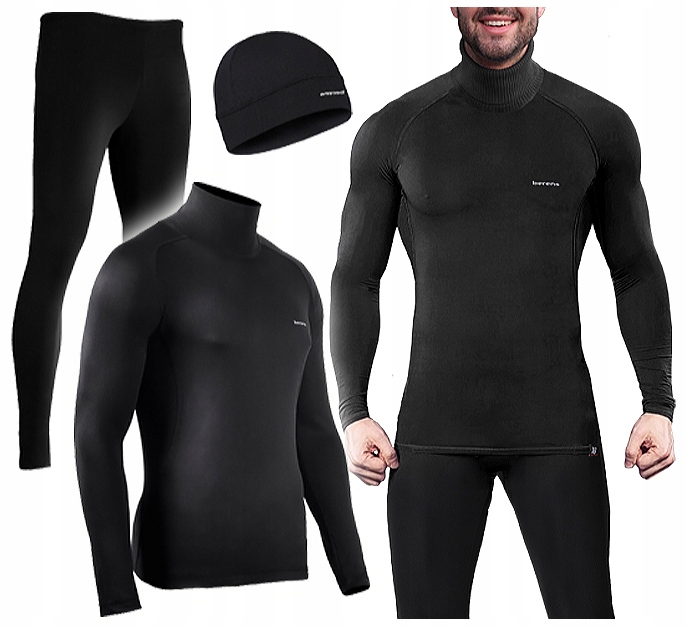 Bielizna Termoaktywna Męska Odzież Termiczna Komplet z Golfem L