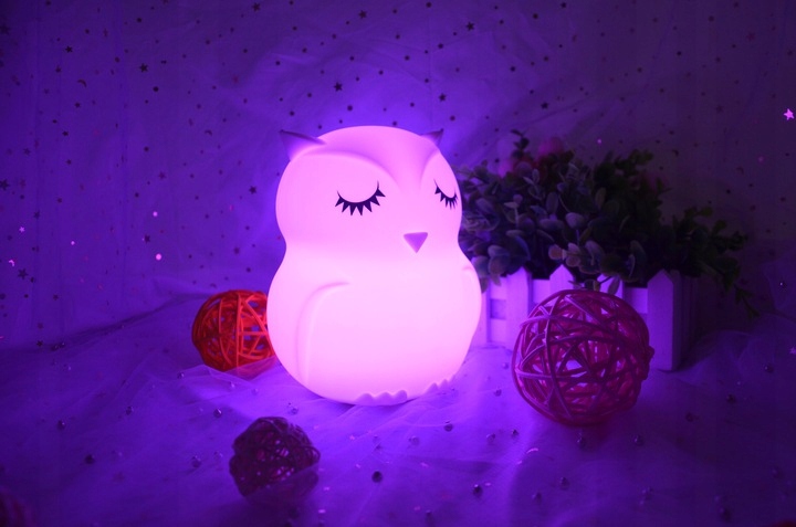 Lampka nocna silikonowa SÓWKA Świetlaczek pilotem EAN (GTIN) 5904617466028