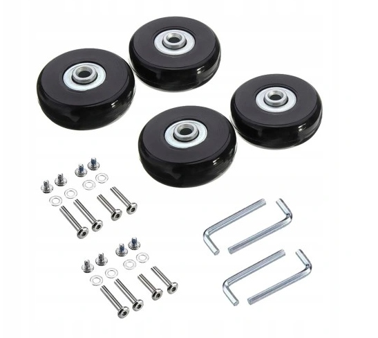 Zestaw 4 kółek do walizki bagażowej 45x18mm Producent bez marki