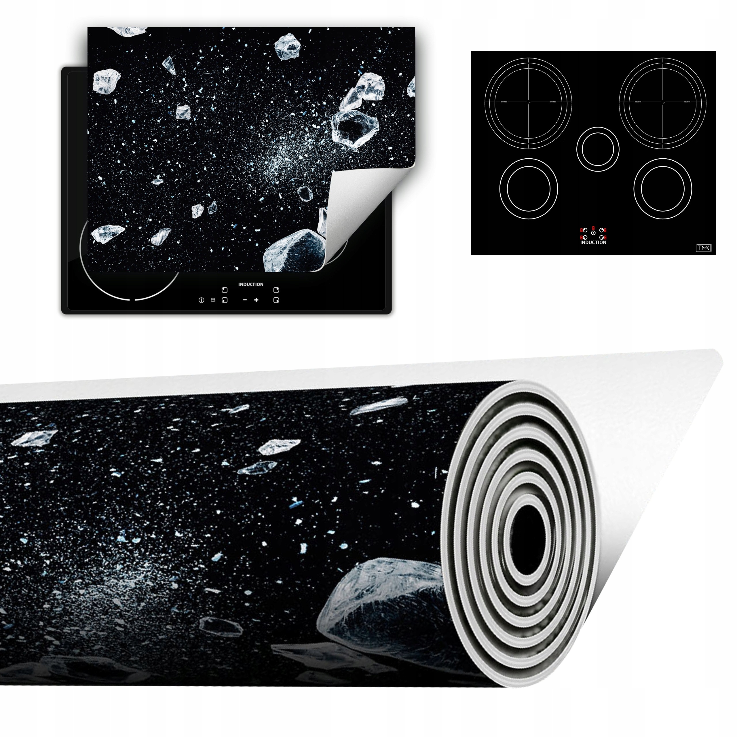 Vinylová Podložka Do Kuchyně Více Místa 70x52 černá led