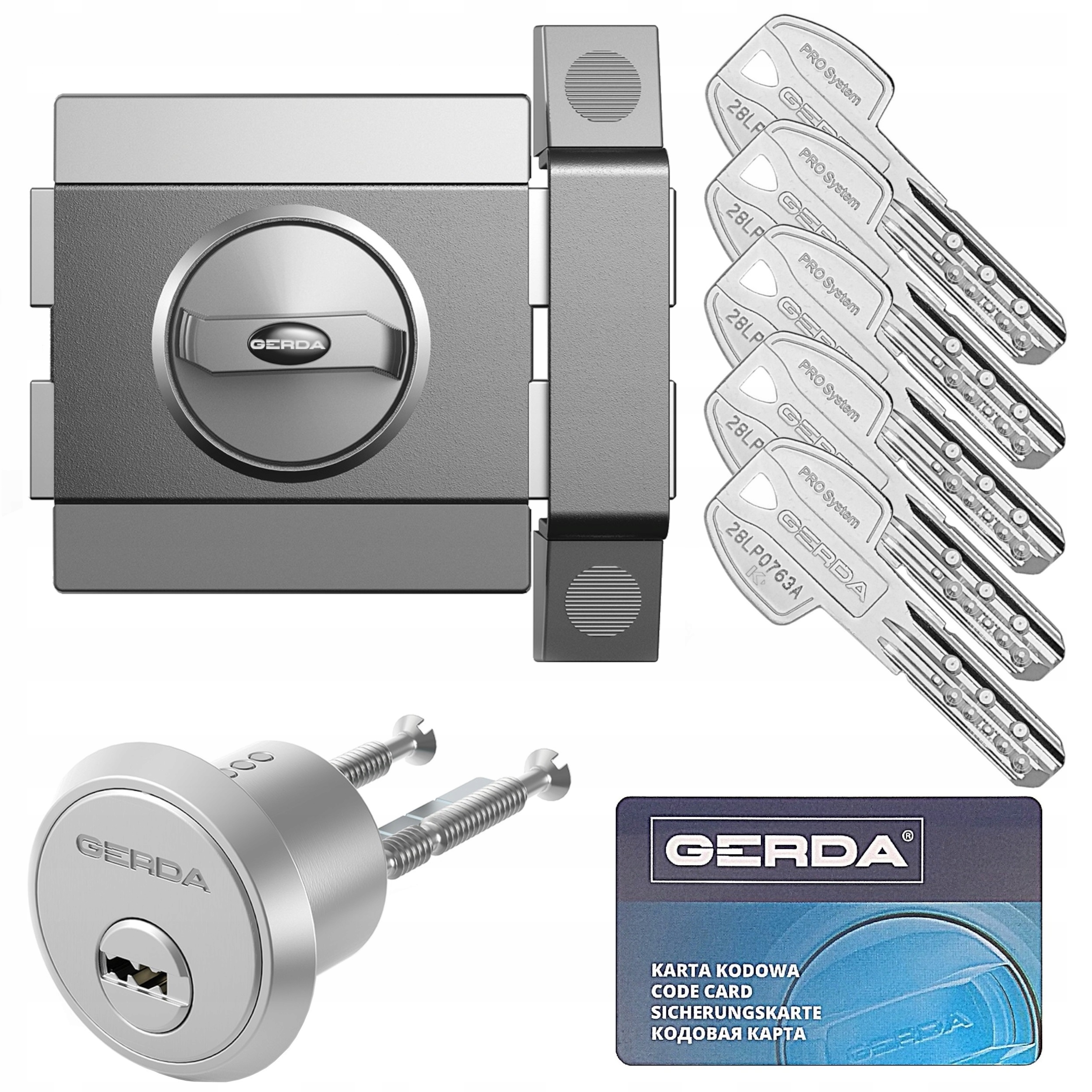 povrchový zámek Gerda ZX1000 grafit atest