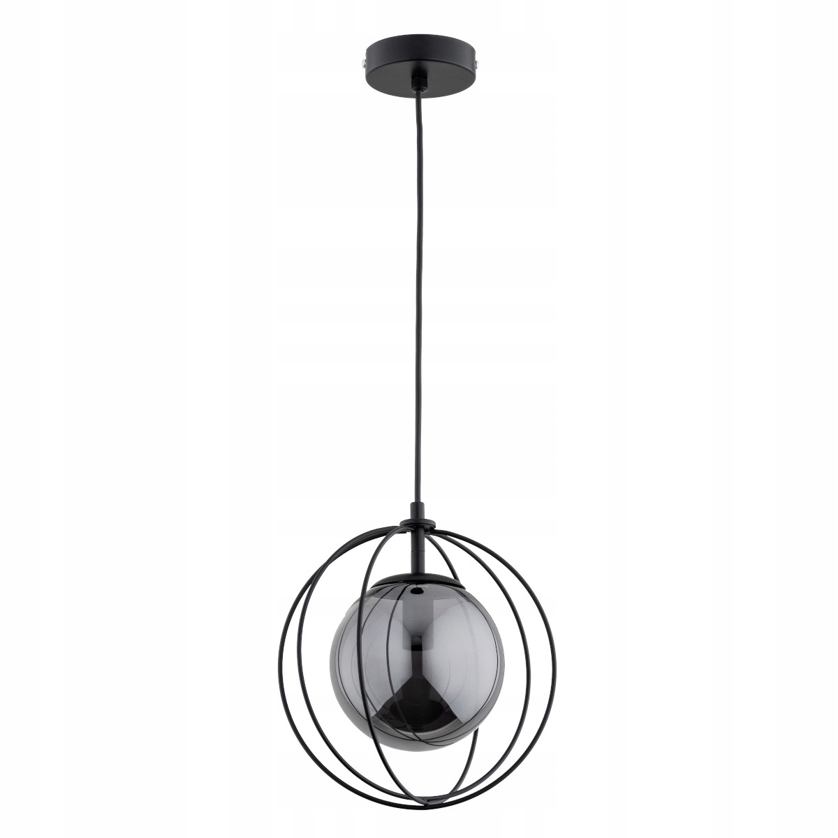 Závěsná loftová lampa černá skleněná koule 1xE14 10W Sonar Alfa