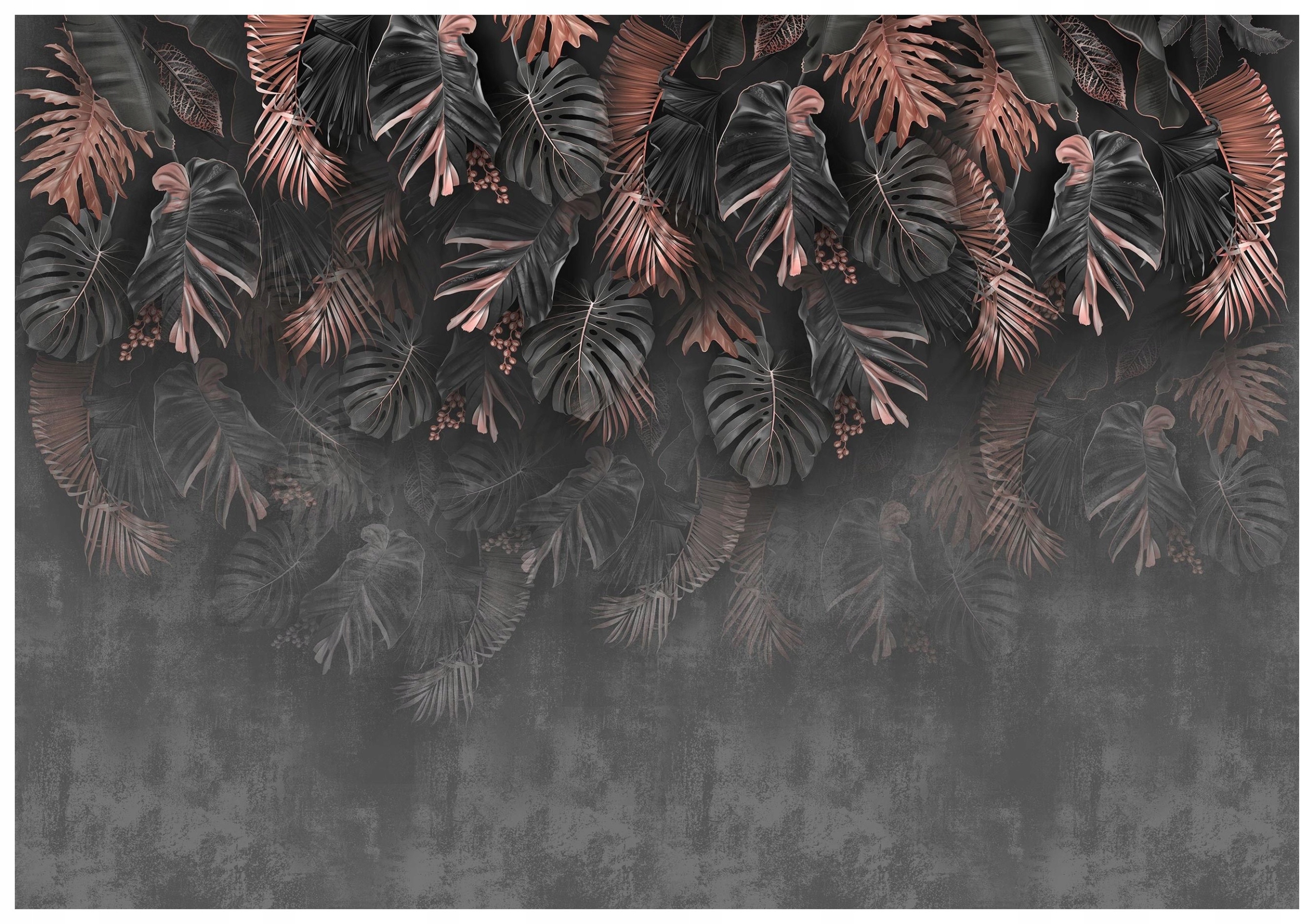 Fototapeta Tropické listy tmavé pozadí měď vinylová 416x254 lepidlo