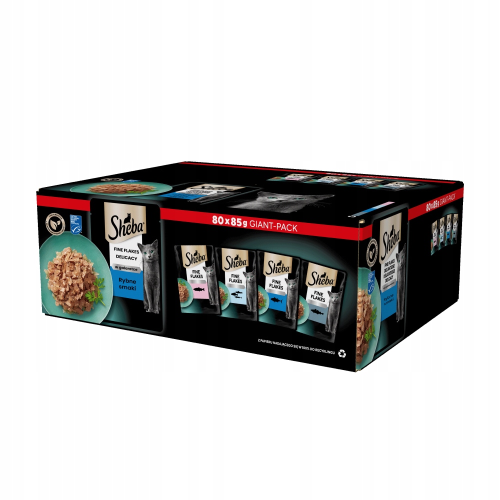 Sheba Fine Flakes Mokra Karma Dla Kota Rybne Smaki W Galaretce 80X85G
