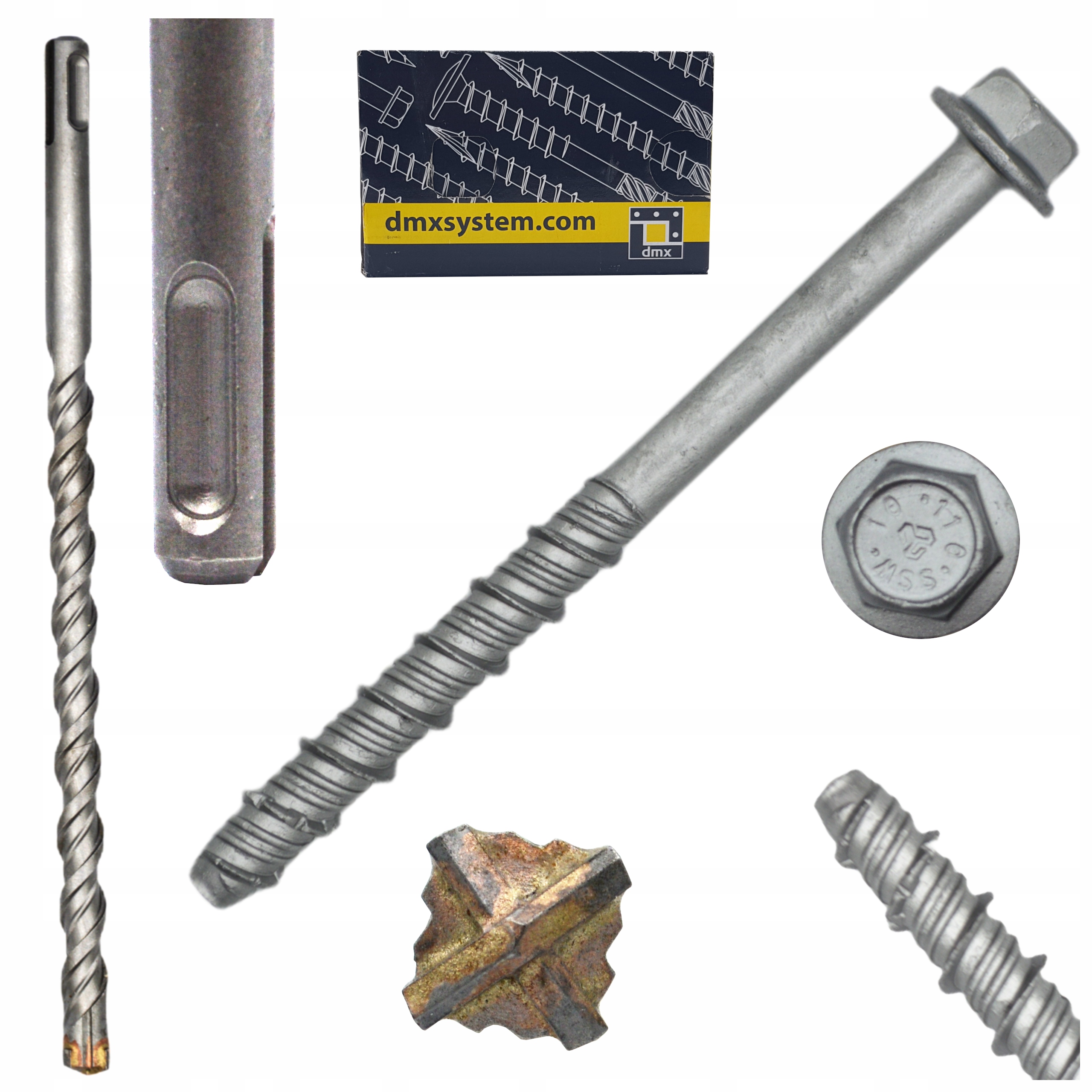 Šrouby do betonu bezšroubové 10,5 x 75 na klíč 50 ks