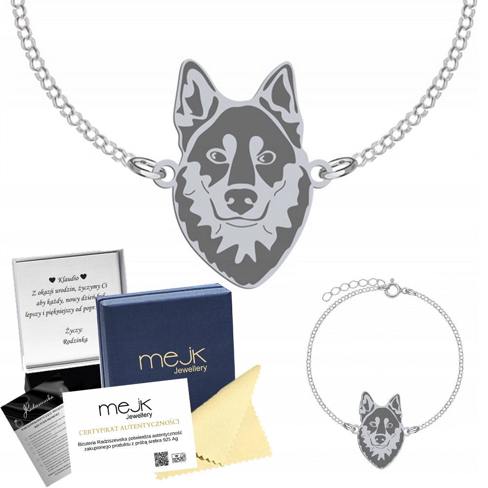 Stříbrný náramek z Lapinporokoira 925 Dárek Žena Gravírování Bonus