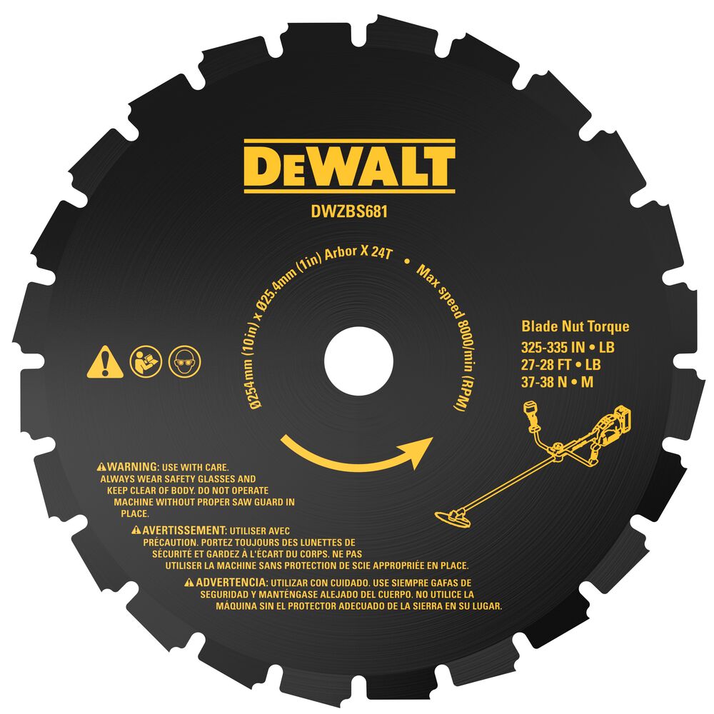 24zubý řezací kotouč na kosu, 25.4 cm, Dewalt [DT20696-QZ]