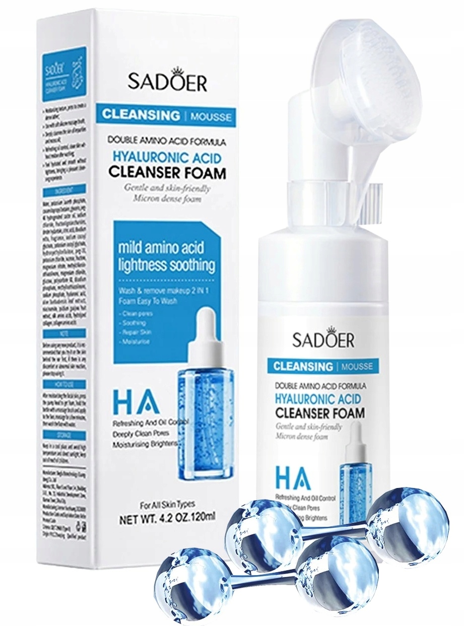 PIANKA DO MYCIA TWARZY 2w1 Z KWASEM HIALURONOWYM + ALOES + NIACYNAMID 120ml