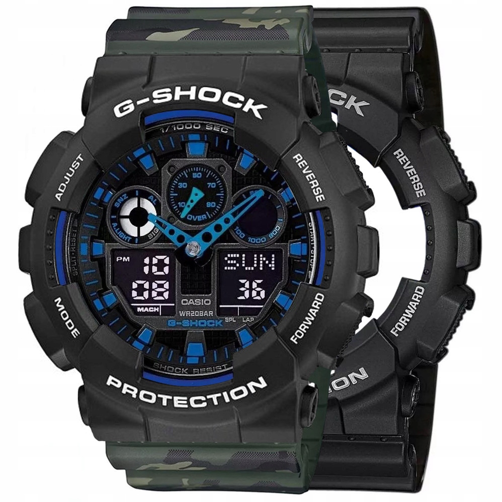 Sada G-shock GA-100-1A2ER Černá Zelená
