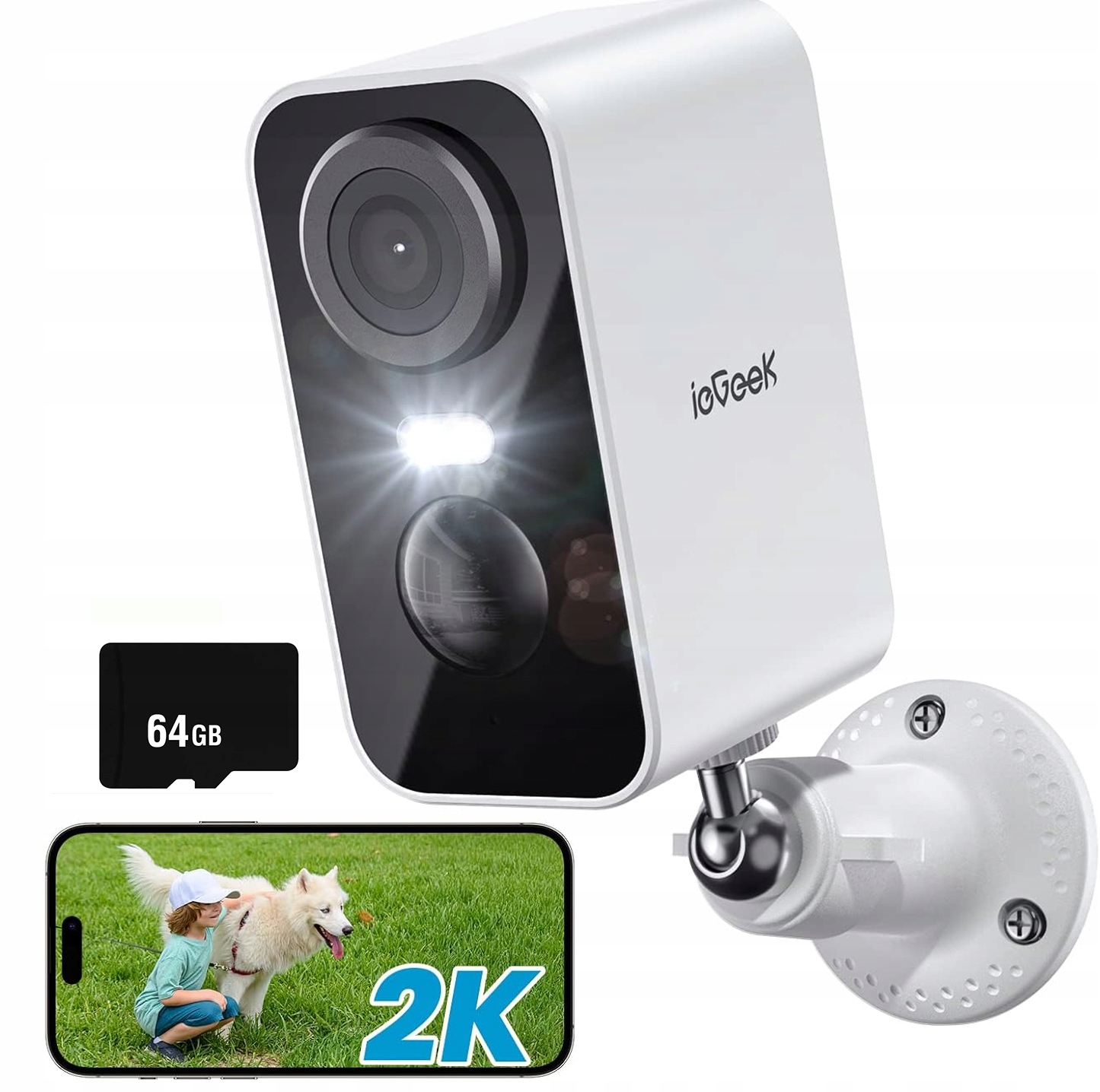 Kamera Na Baterie Bezdrátová Ip Wifi 3MPX Oboustranné Audio 64GB Slot Sd