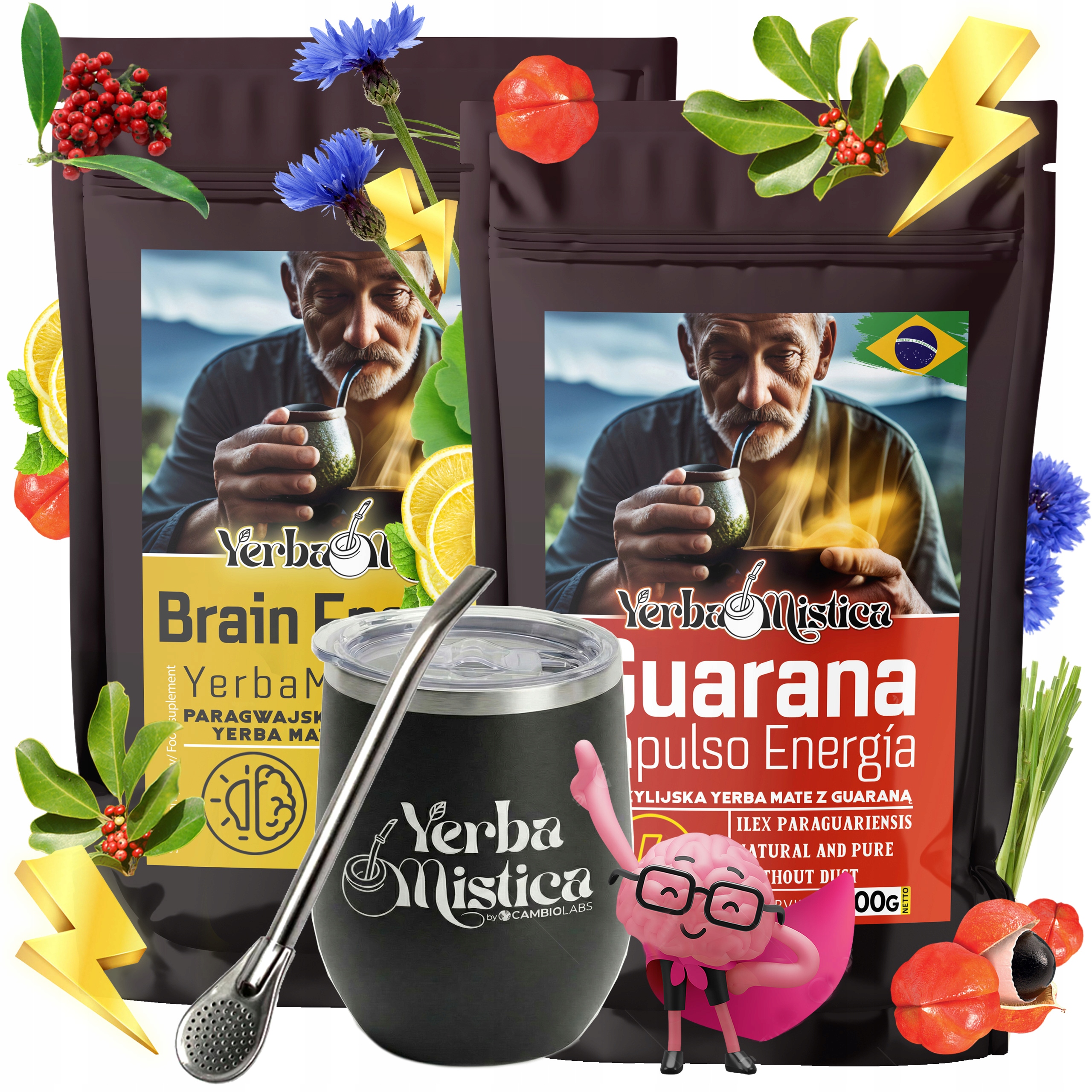 Levně Yerba Mate Guarana brazilská, peruánská Pylista Sada koncentrace