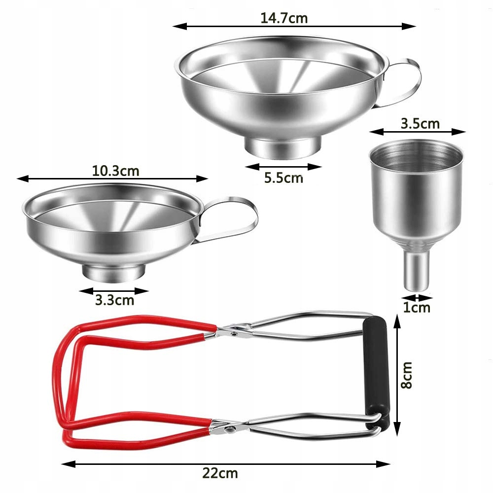 LEJEK KUCHENNY ZE STALI NIERDZEWNEJ PRAKTYCZNY Zestaw Z CHWYTAK SŁOIKÓW Materiał stal