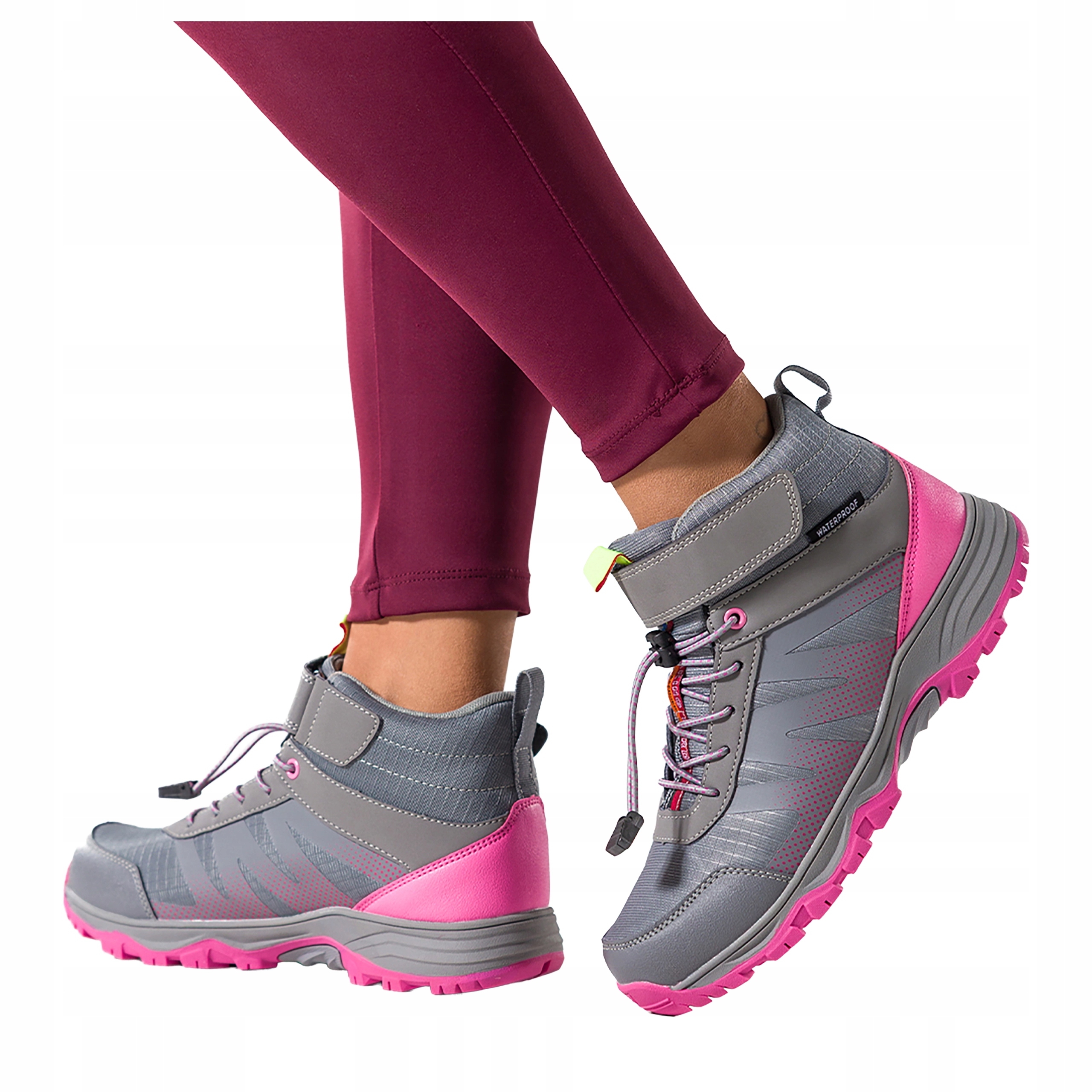Dámské Trekingové Boty Šedé Voděodolné Šněrování Pohodlné Sportovní vel. 41