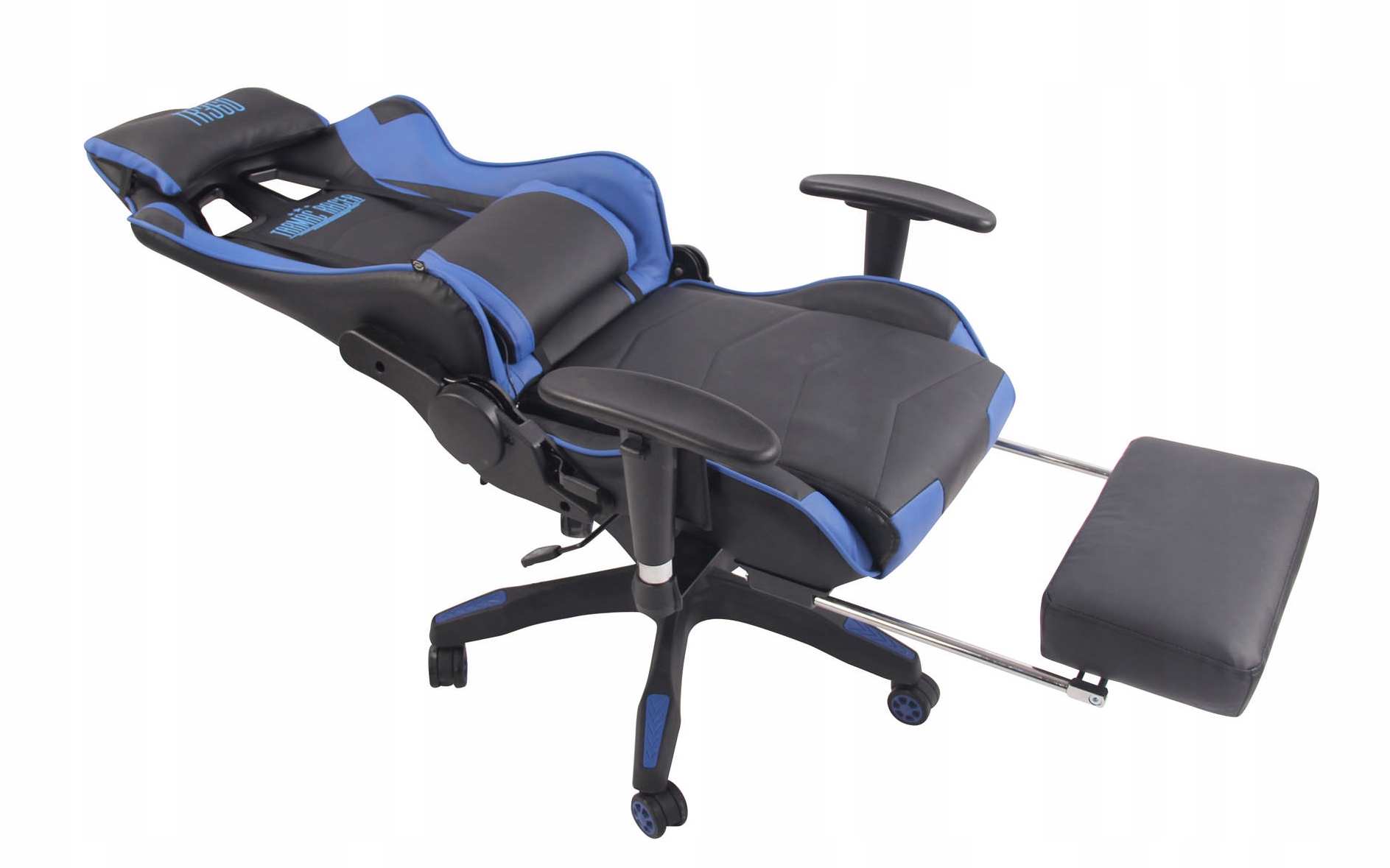 Turbo XFM masaż heat Ekoskóra Czarny/Niebieski Szerokość mebla 70 cm