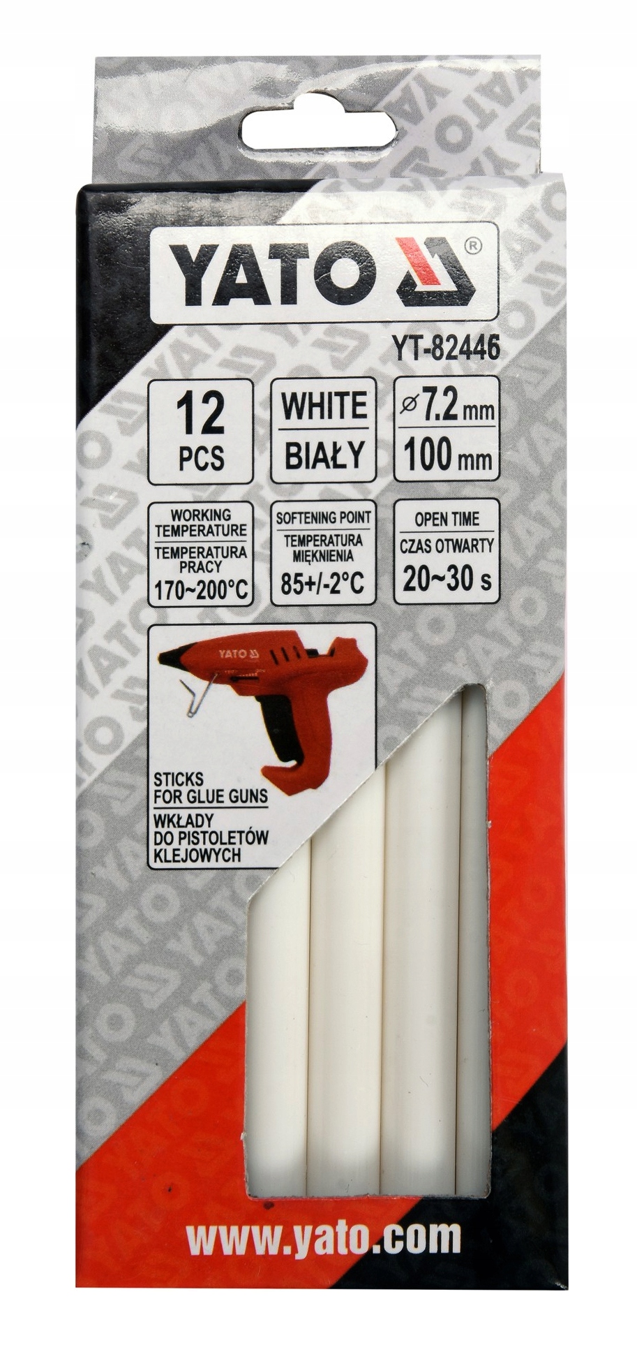 WKŁADY KLEJOWE DO PISTOLETU 7,2X100MM 12 SZT.