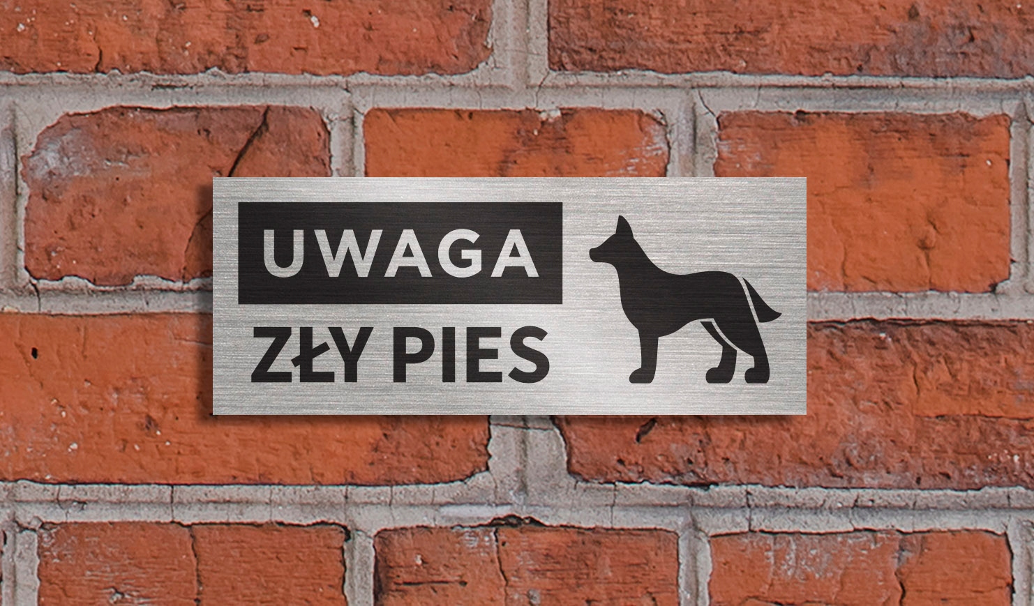 Tabliczka UWAGA ZŁY PIES 20x8 cm Marka inna