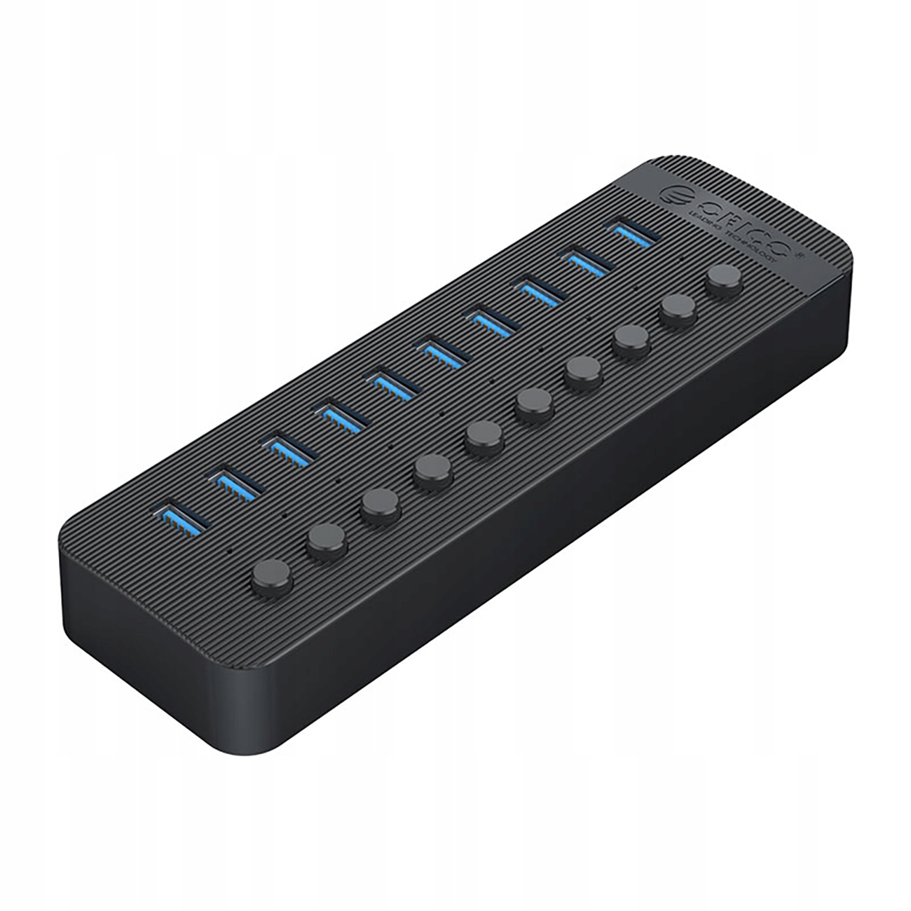 Hub CT2U3-10AB s vypínači 10x Usb-a černý