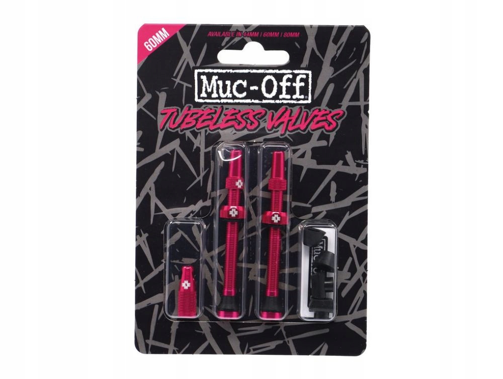 Zestaw wentyli Muc-Off Tubeless Valve zestaw 60 mm różowe