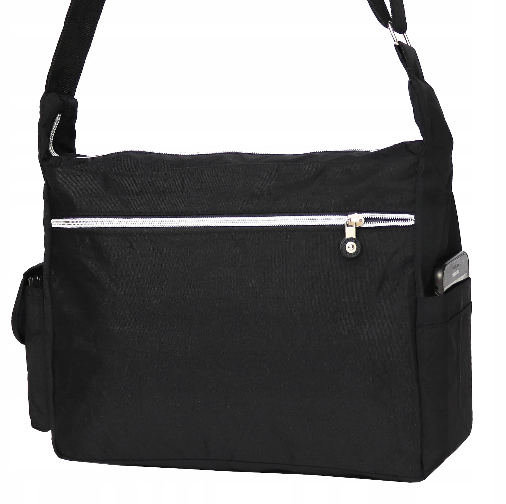 TOREBKA DAMSKA SPORTOWA LEKKA TORBA DO PRACY RAMIĘ Kolor czarny