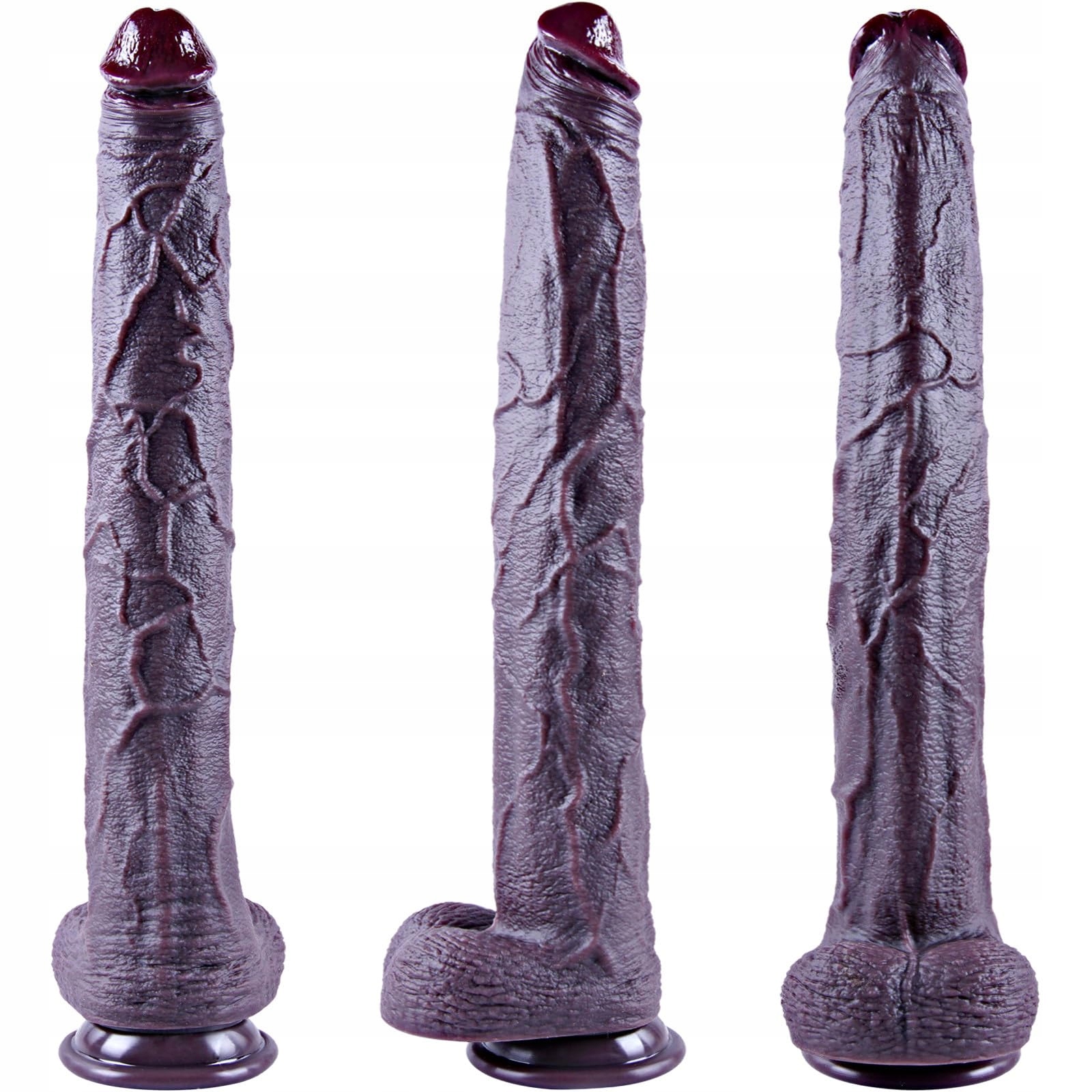 XXXL Realistyczny Czarny Dildo 42cm z Przyssawką dla Kobiet i Mężczyzn — miniatura 5