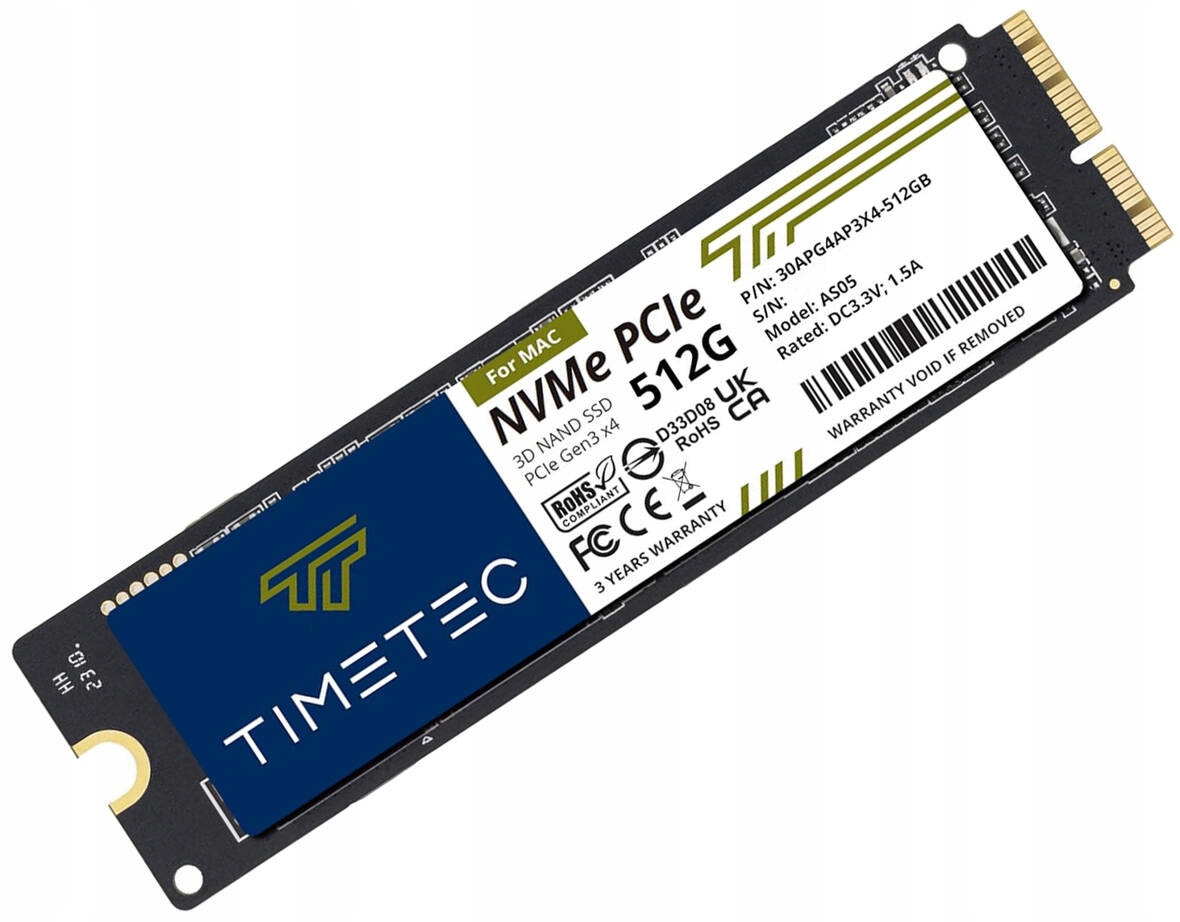 DYSK SSD M.2 NVMe PCIe TIMETEC AS05 512GB 30APG4AP3X4-512GB FOR MAC
