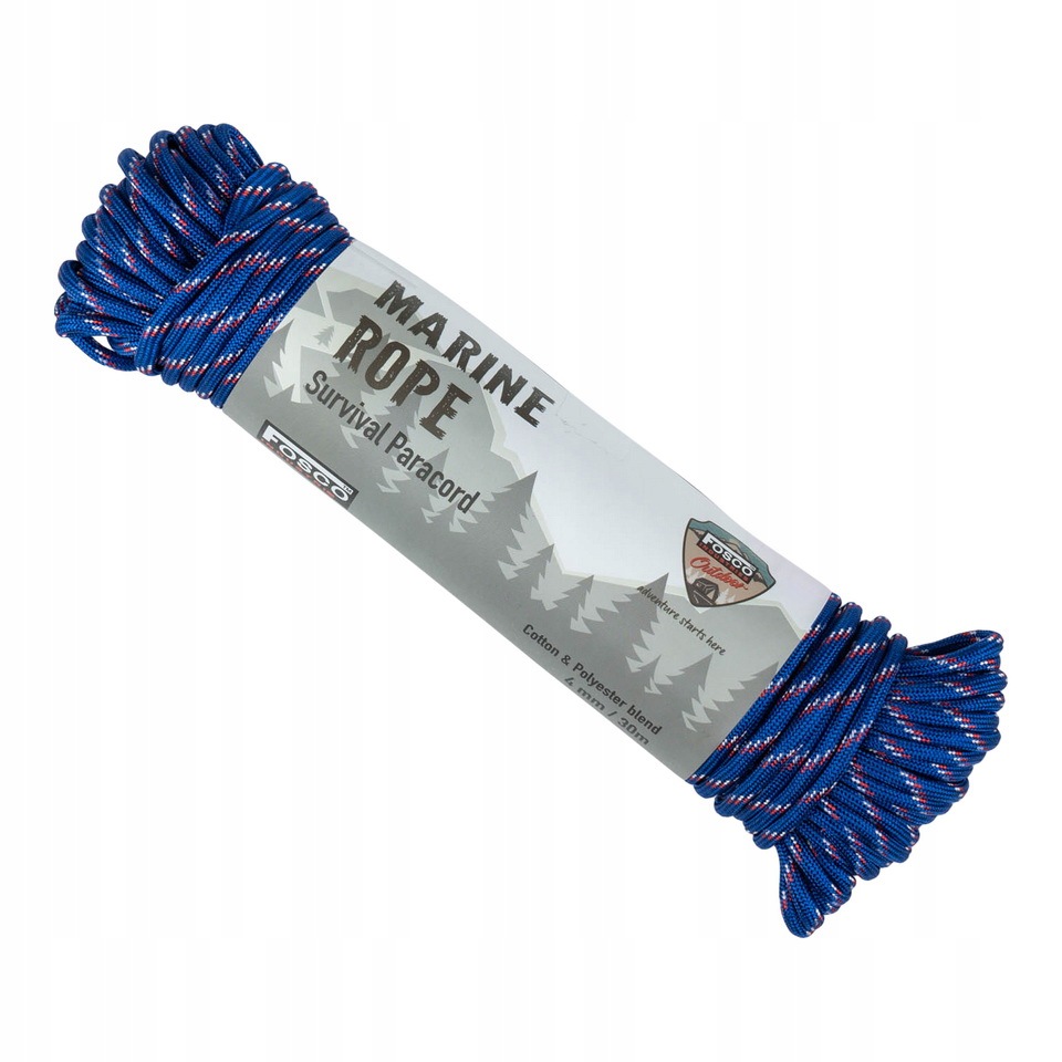 Survivalowy paracord morski Marine Rope niebieski 30m 4mm