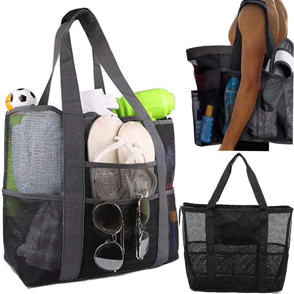 Torba Plażowa Siatka Na Zakupy Na Plażę Lekka Mocna Shopper Eco Wielorazowa