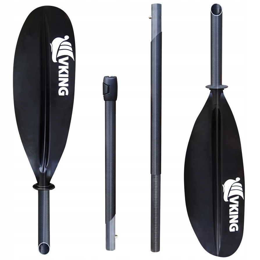 Wiosło packraft składane czteroczęściowe karbon regulowane 215-230 bez luzu