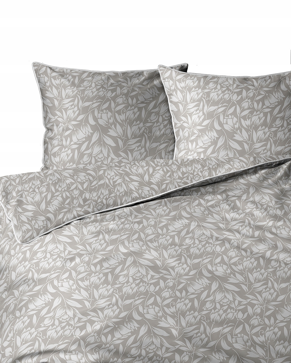 Pościel bawełniana z perkalu z lamówka 220x200 Lame Percale Perkal kwiaty