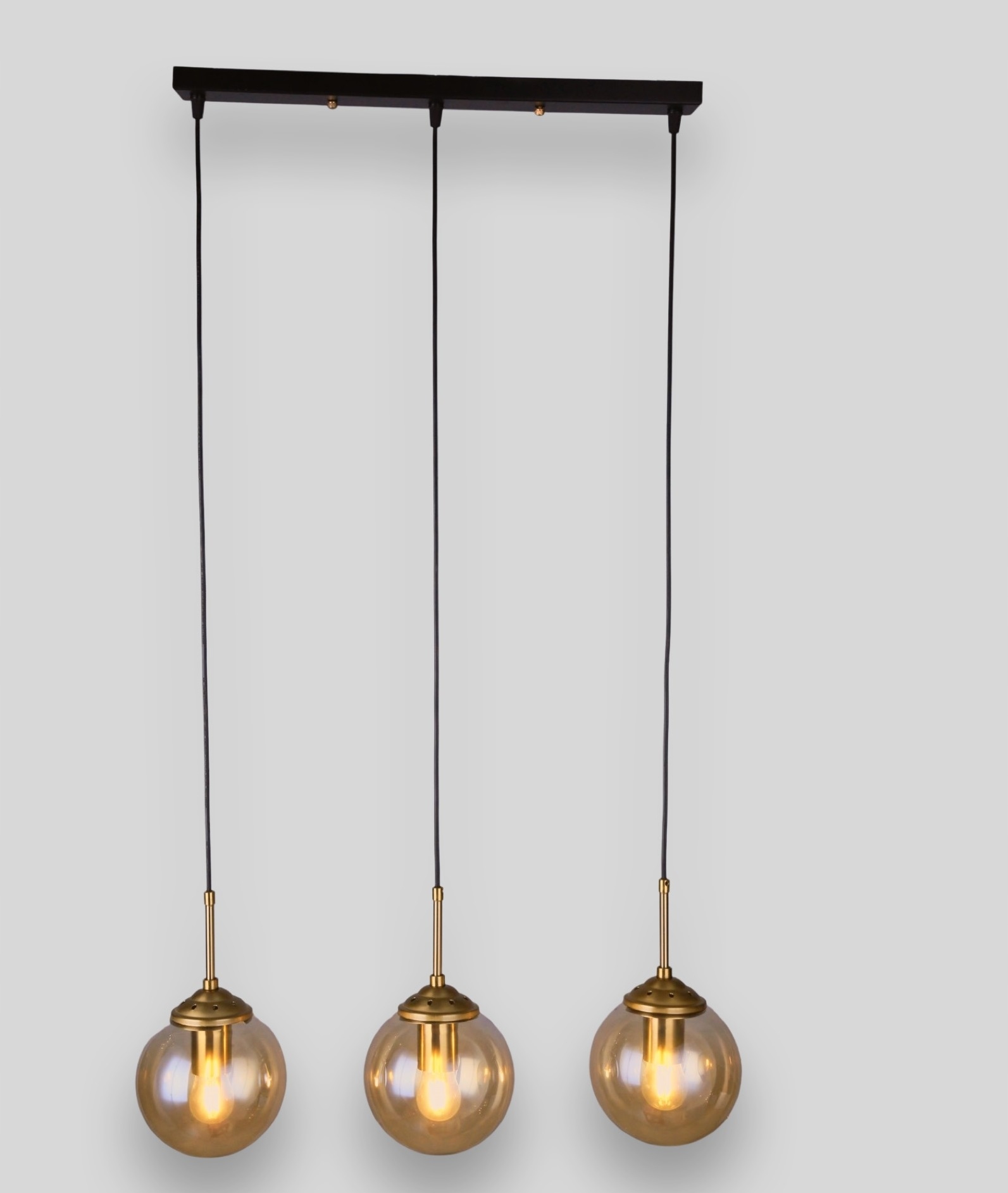 Sklenená závesná stropná lampa Luster Led Guľa