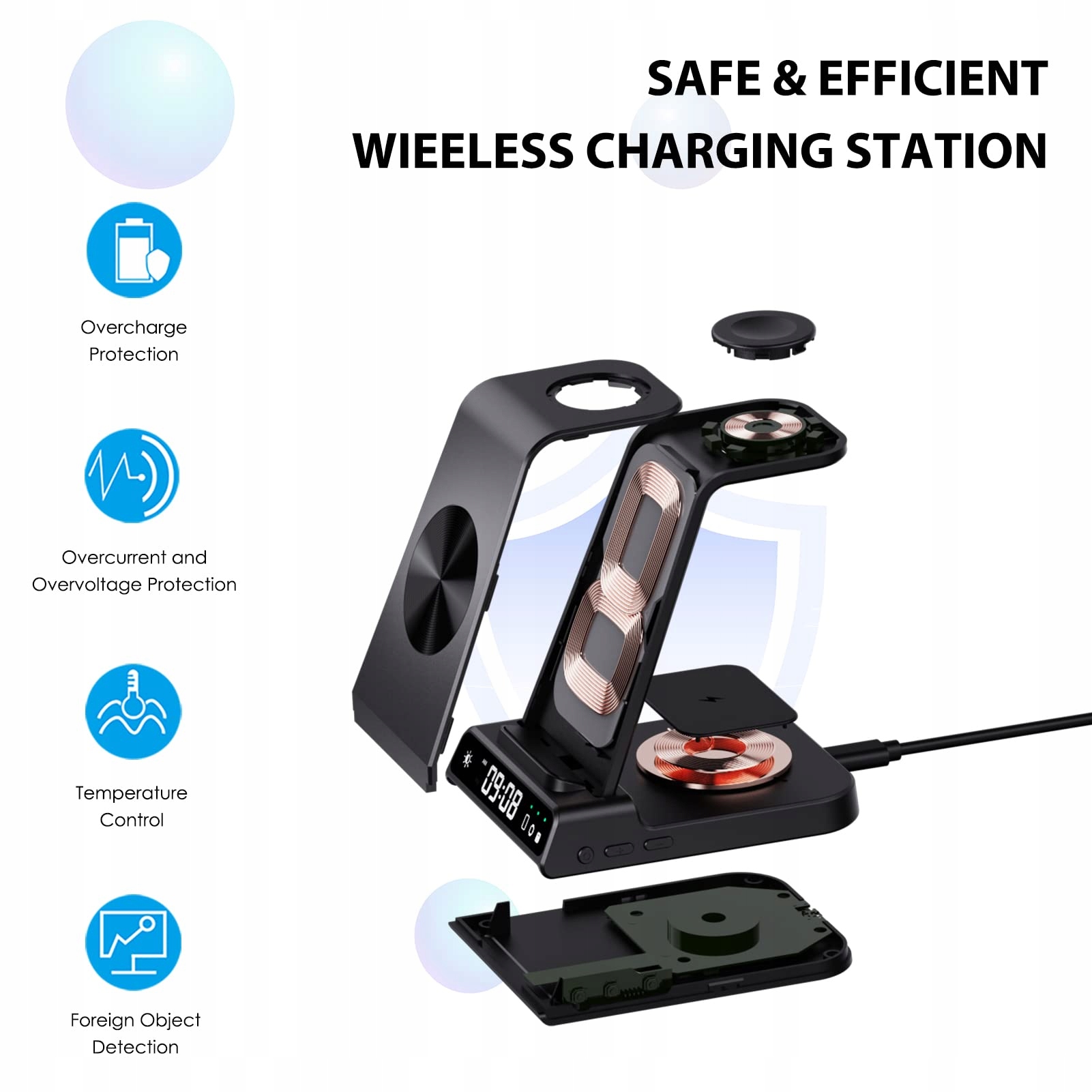 ZenGoose Ładowarka Bezprzewodowa 3w1 Galaxy S25 Ultra Watch 7 Buds — miniatura 7
