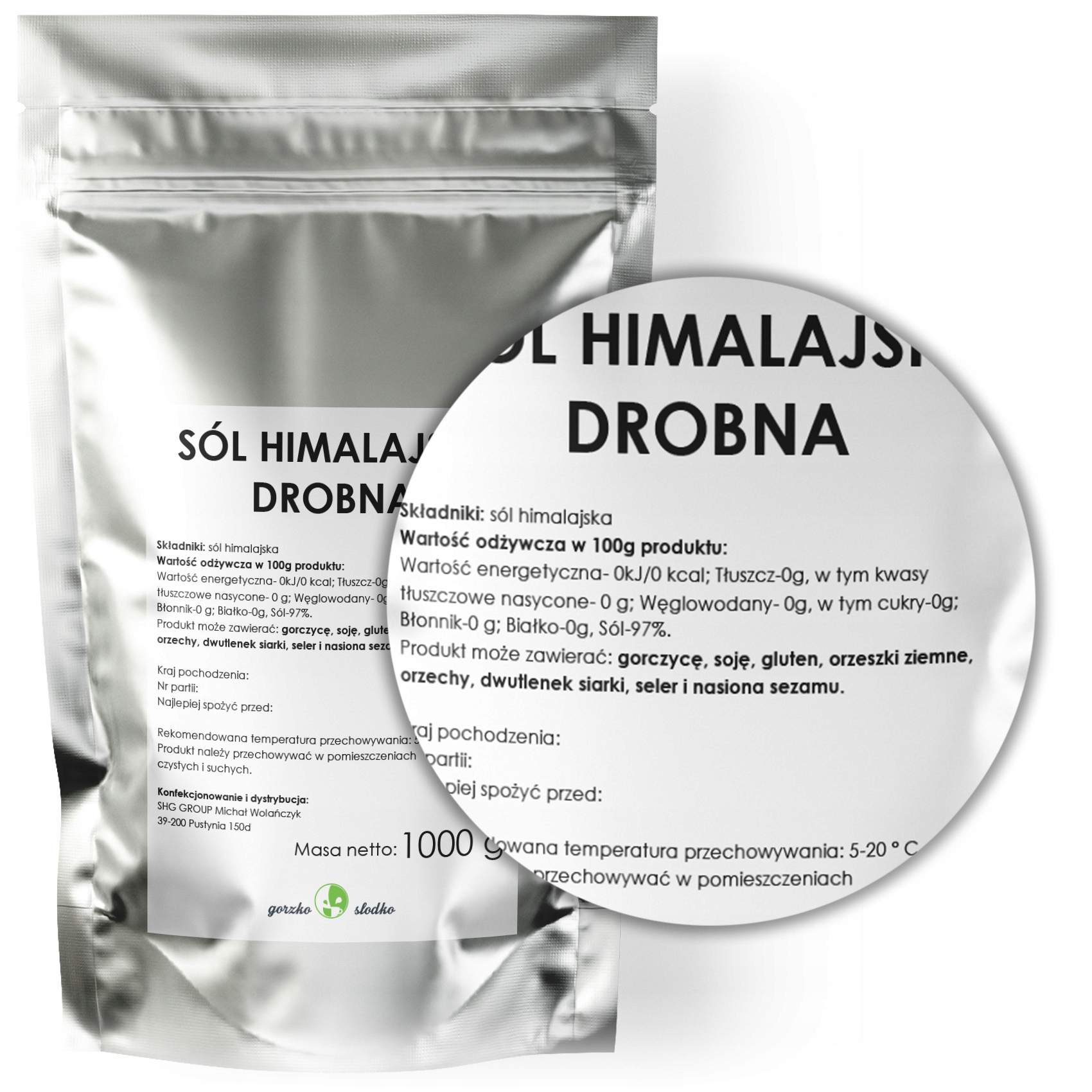 SÓL HIMALAJSKA DROBNA różowa bez domieszek 5 x 1kg Rodzaj sól himalajska