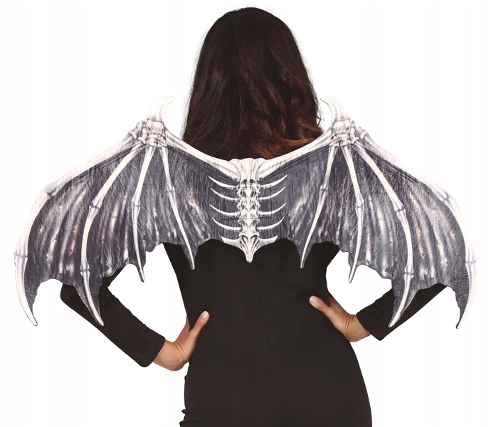 SKRZYDŁA NIETOPERZA CZARNE KOŚCI 80X40 CM HALLOWEEN
