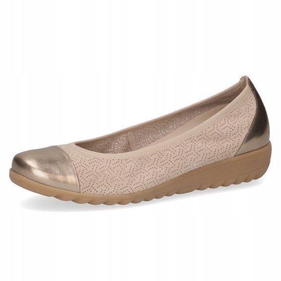 Dámské ažurové kožené balerínky Caprice vel 39