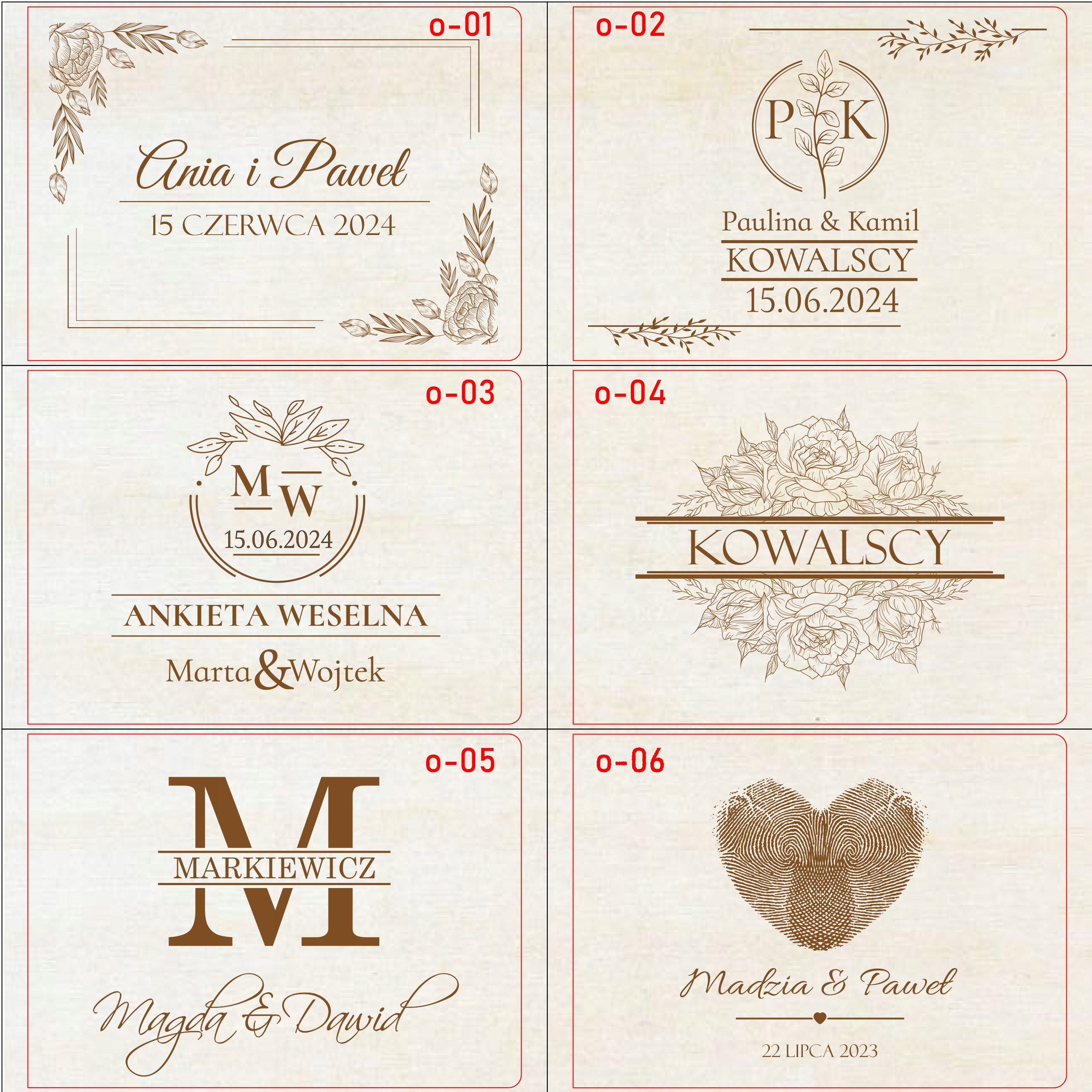 KSIĘGA GOŚCI Z ANKIETAMI NA ŚLUB WESELE DREWNIANA PERSONALIZAWANA PAMIĄTKA Cechy dodatkowe możliwość personalizacji