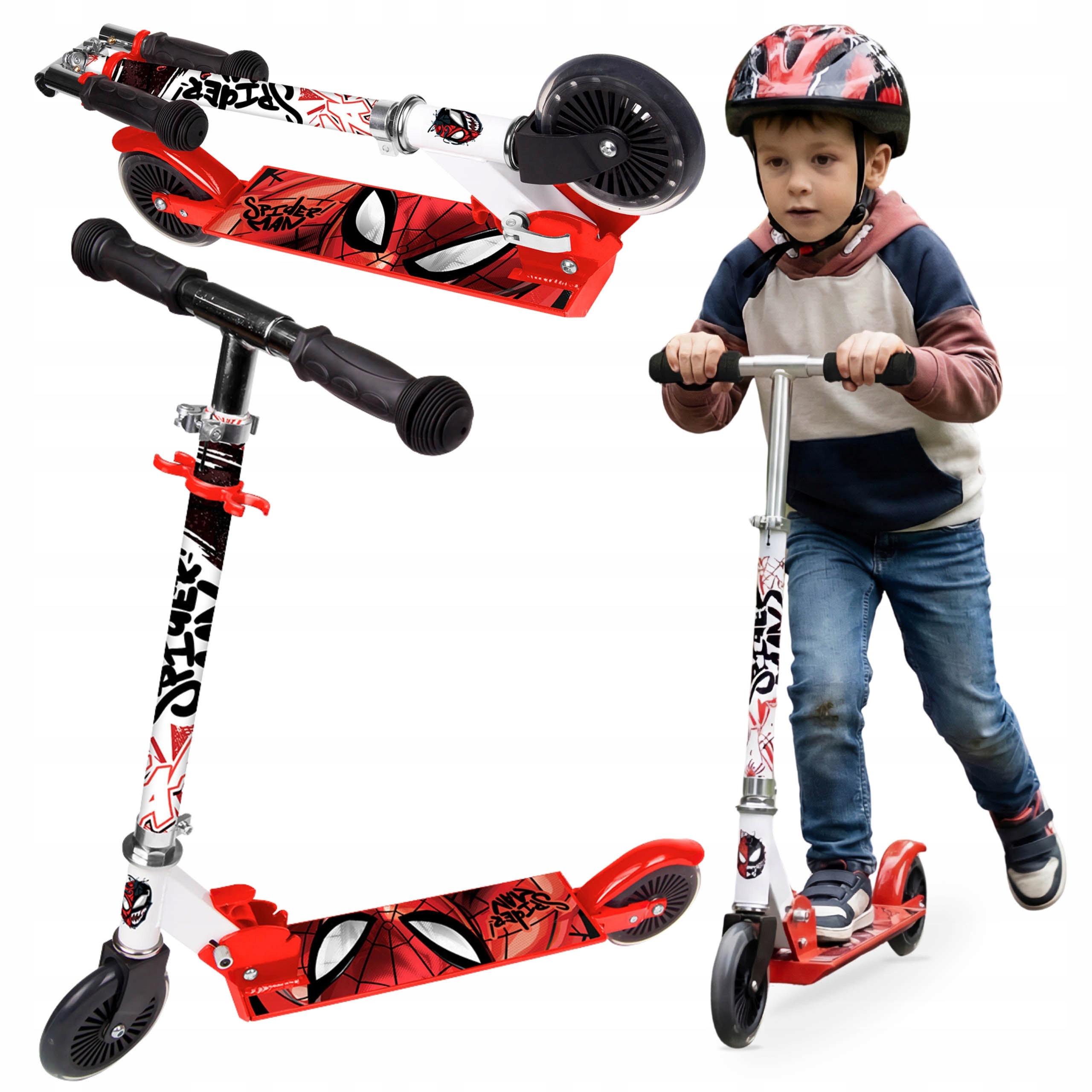 Marvel Spider-Man Hulajnoga dwukołowa Z Hamulcem składana Regulowana 6+