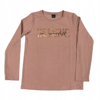 BLUZKA DZIEWCZĘCA BAWEŁNIANA DŁUGI RĘKAW R.140_ATUT