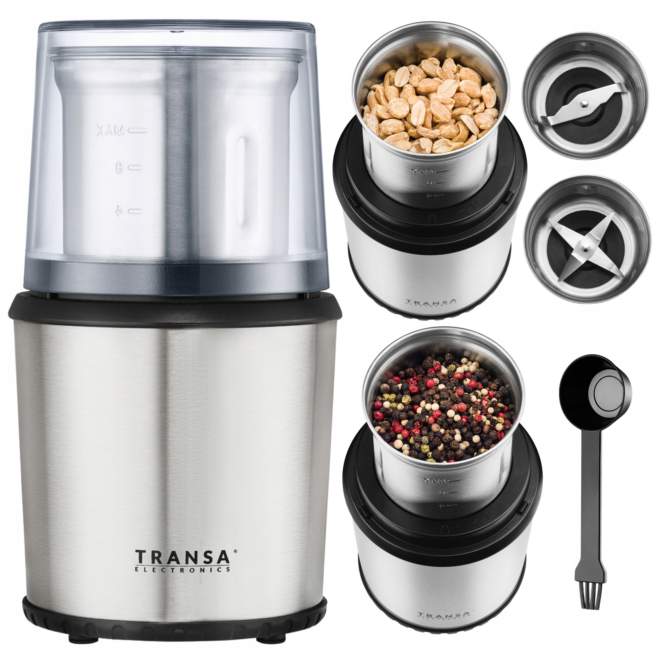 Młynek elektryczny i Rozdrabniacz do ziaren kawy ziół orzechów 2w1 300W