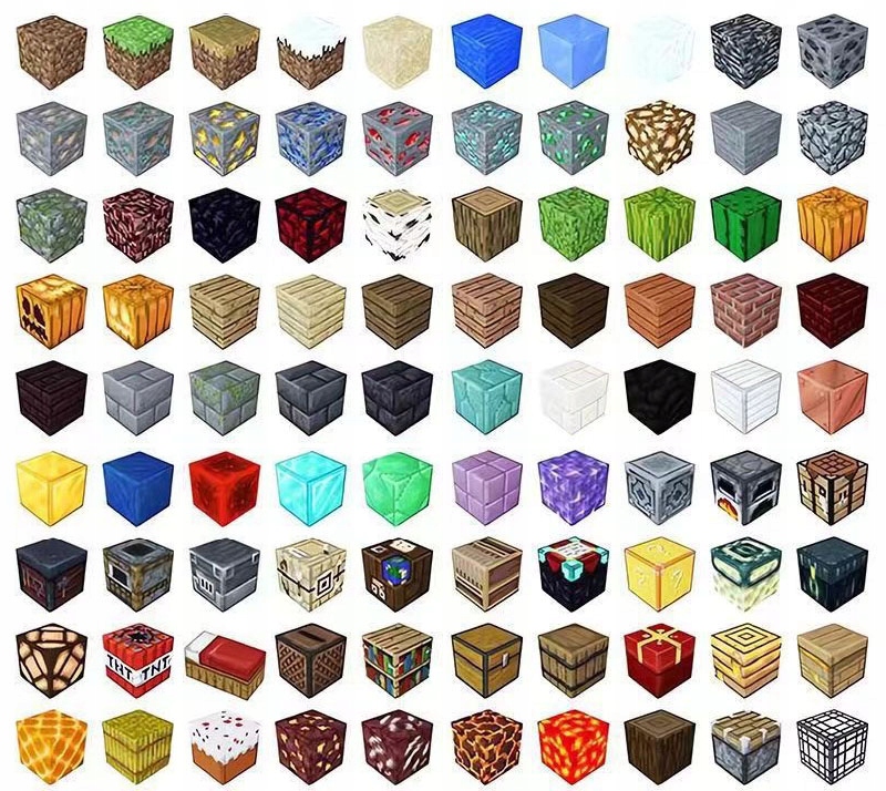 MAGNETINIAI KALADĖLIAI KUBŲ KALADĖLIAI 184 KALADĖLIAI + 2 ŽMONĖS PIKSELIAI Pavadinimas MAGNETINIAI KALADĖLIAI MINECRAFT 184 KALADĖLIAI - PIKSELIAI