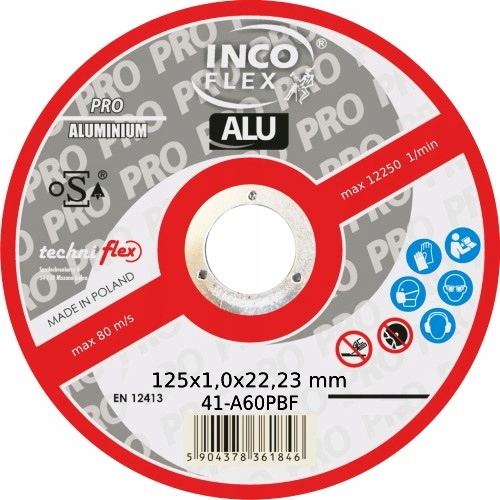 TARCZA DO CIĘCIA ALUMINIUM 125x1,0 - INCO ALU PRO