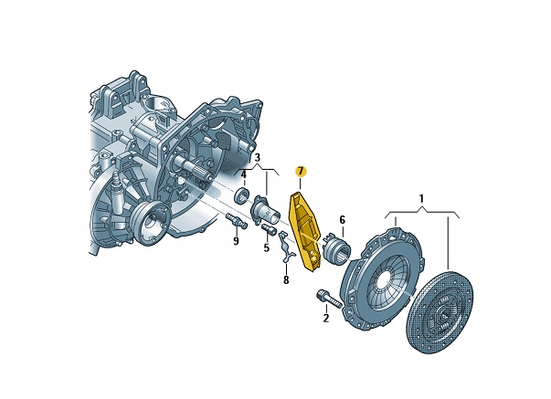 DŹWIGNIA ŁAPA SPRZĘGŁA VW T4 Golf Passat Polo ASO Numer katalogowy części 02J141719C