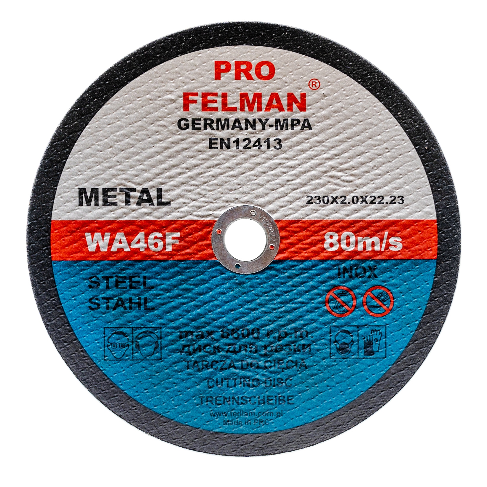 

Tarcza do cięcia metalu Pro Felman inox 230x2.0