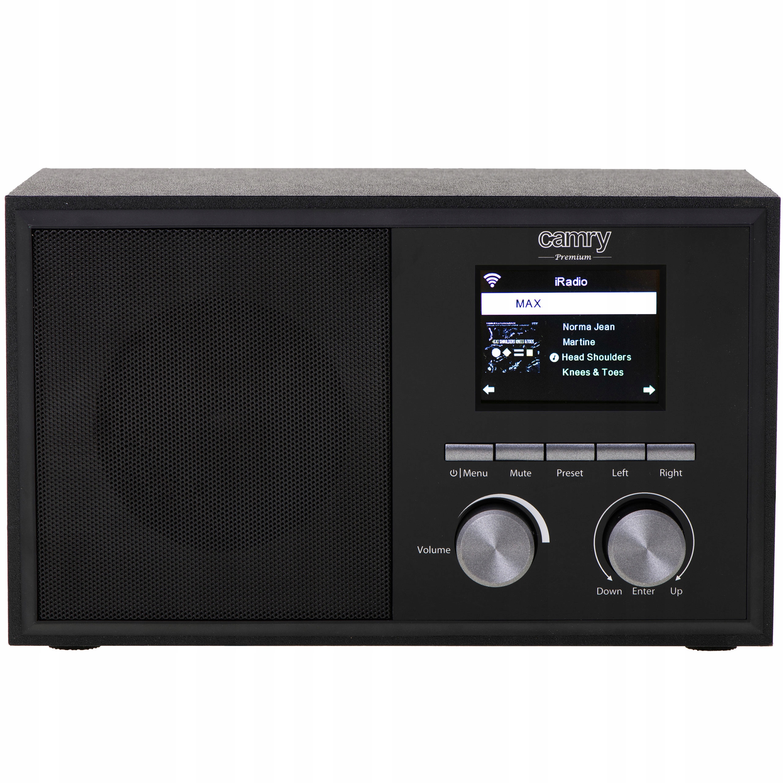 RADIO KUCHENNE INTERNETOWE WIEŻA DREWNO LCD AUX WiFi PROGNOZA POGODY ALARM Kolor czarny